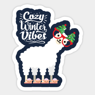 Funny and cute festive llama Sticker